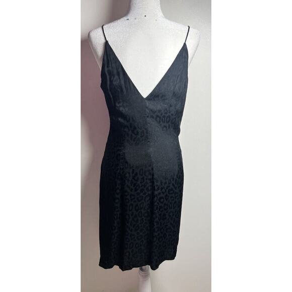 Cushnie X Target Dress womens Size 8 Wrap satin leopard print Black slip Party - Picture 2 of 13
